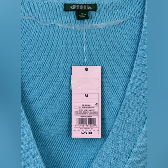 Sky Blue Slouchy, At or Above Waist Button Front Cardigan Wild fable  Me… - Picture 6 of 10